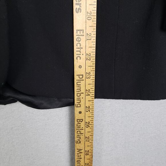 Ralph Lauren Size 6 Petite Equestrian Crest Wool Blend Blazer Black Academia - Picture 5 of 11